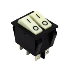 GBC 24.2550.10 - Switch with light ON-OFF-ON Double - Unipolar 6 contacts 15A Switches